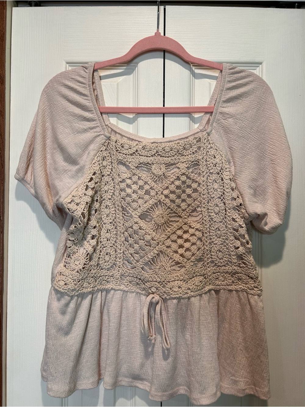 Maurice’s Crochet Front Peplum Top